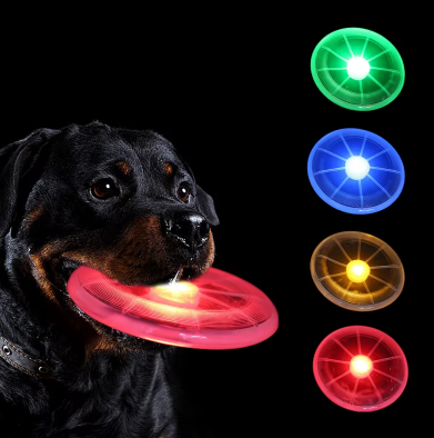 Frisbee Lumineux pour Chien – Jeu intéractif LED,visible le jour et la nuit