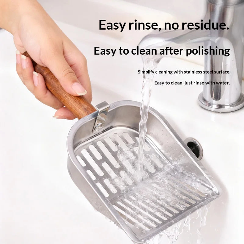 Pelle à litiére inox pour chat - tamis fin