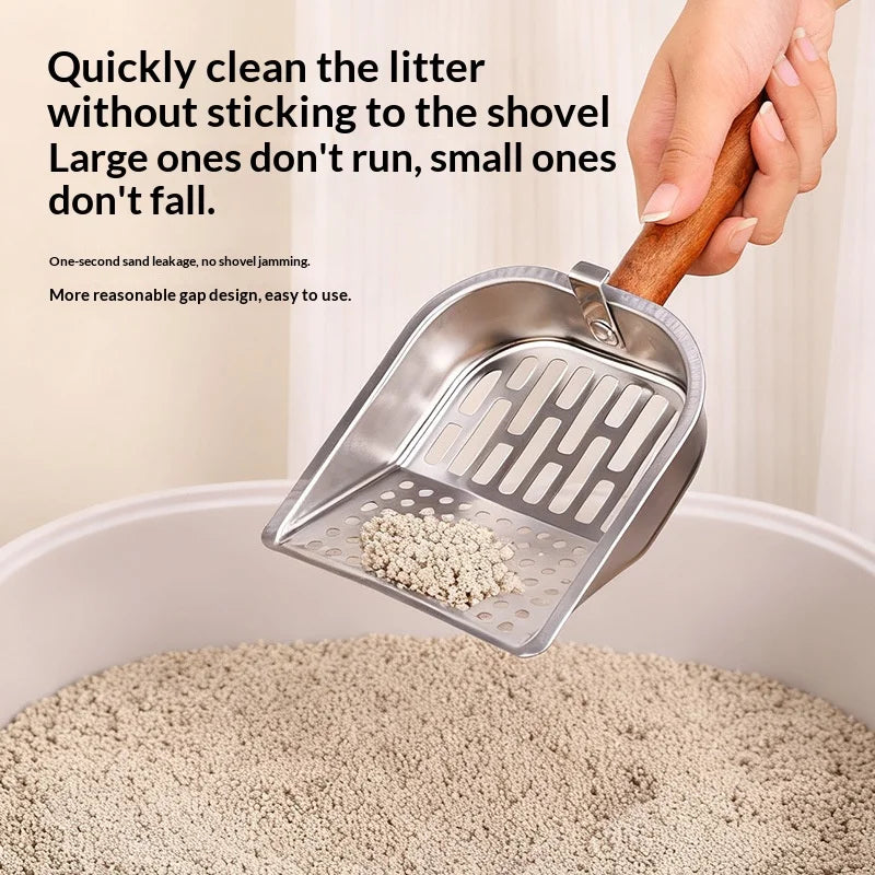 Pelle à litiére inox pour chat - tamis fin