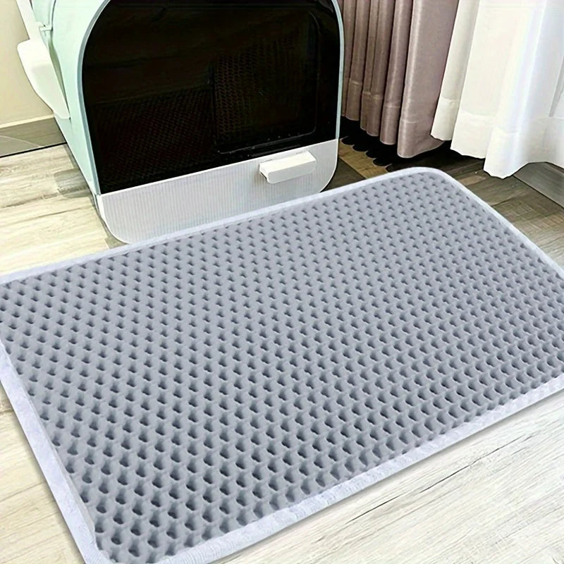 Tapis litiére double couche anti-projections - Capture les grains efficacement