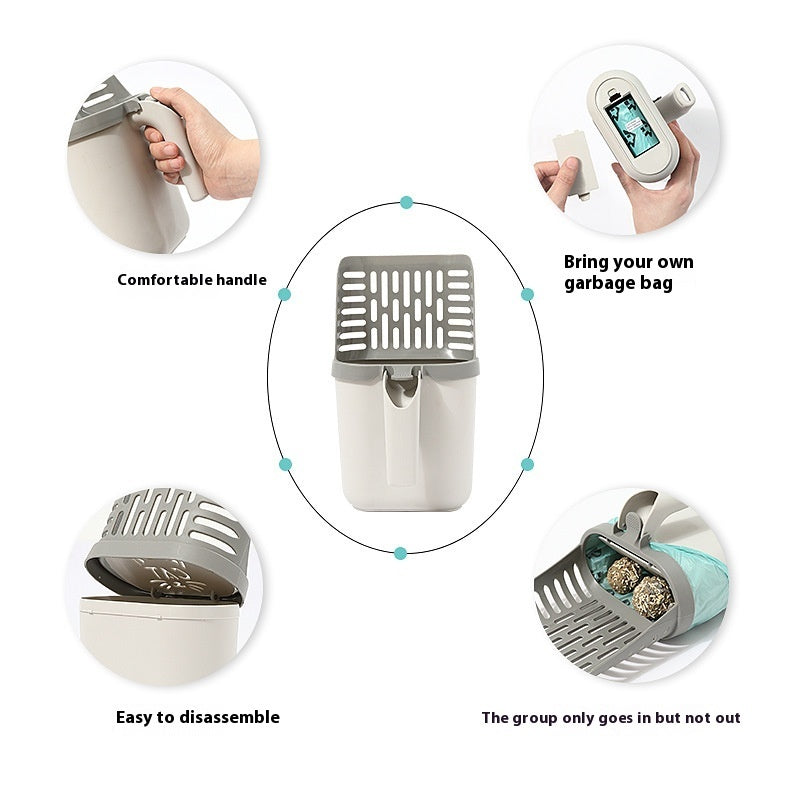 Pelle à litière pour chat avec bac intégré - Grande capacité, hygiénique et sans contacte