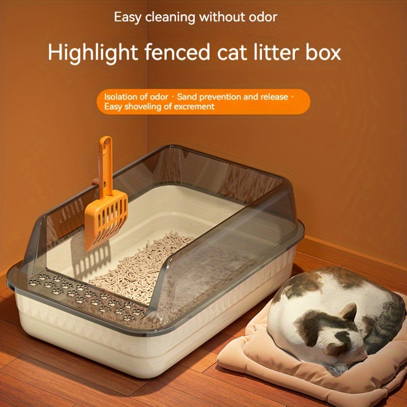 Bac litiére pour chat XL semi-fermé - Anti-projections, grande capacité