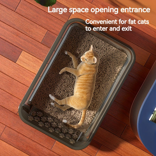 Bac litiére pour chat XL semi-fermé - Anti-projections, grande capacité