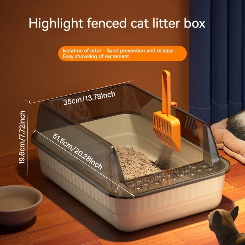 Bac litiére pour chat XL semi-fermé - Anti-projections, grande capacité